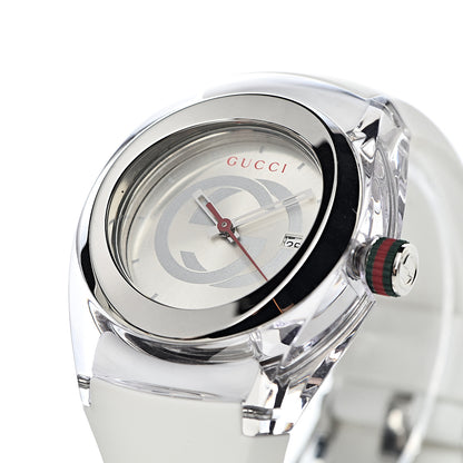 Gucci Stainless Steel Rubber 36mm Sync Web Quartz Watch 9 of 10