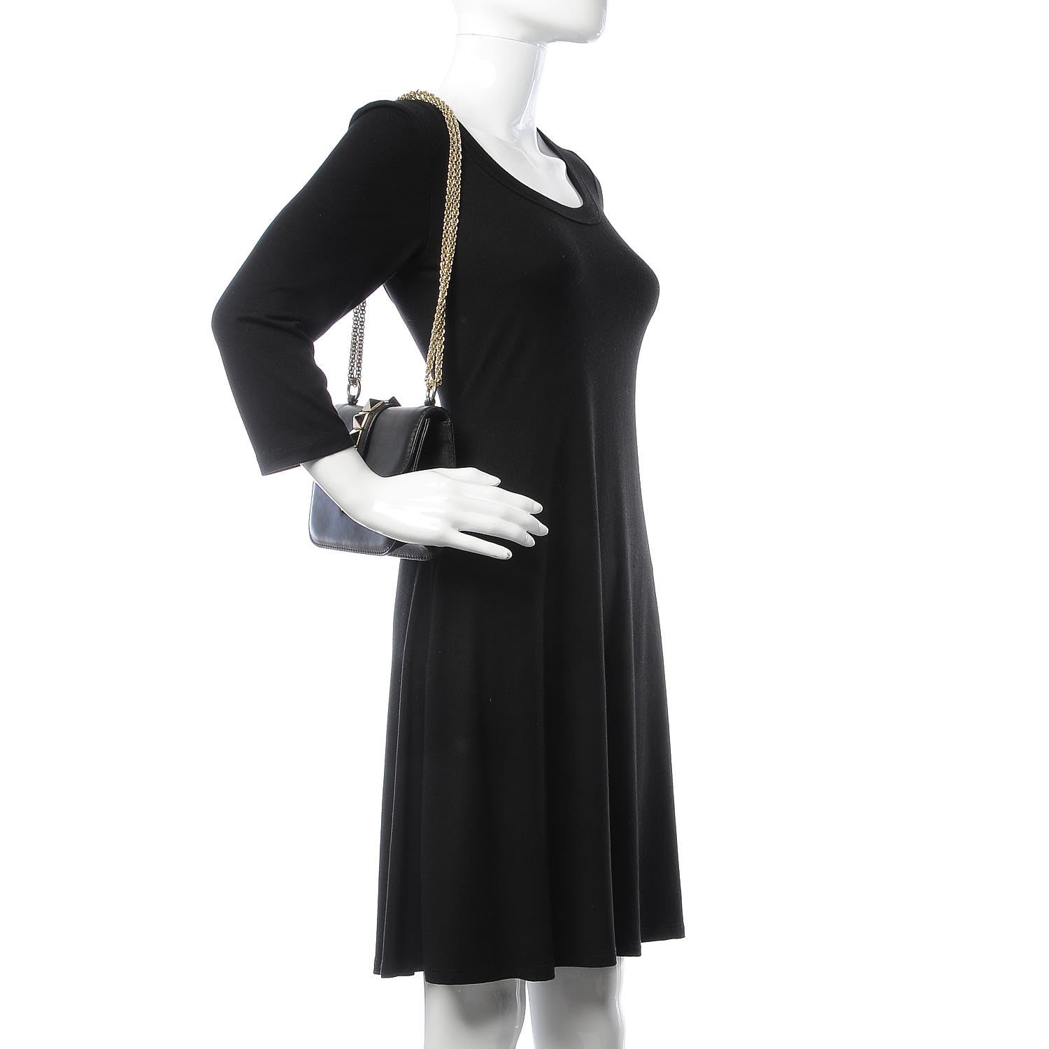 Valentino Garavani Vitello Small Glam Lock Rockstud Flap Black 3 of 11