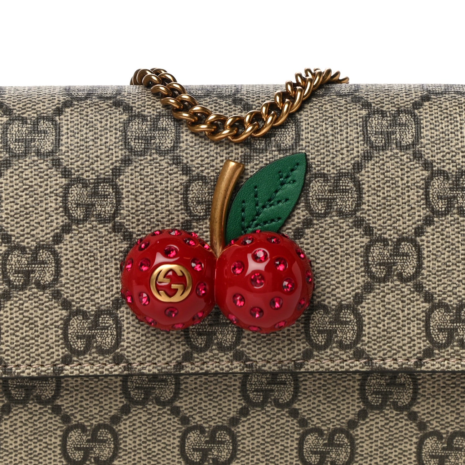Gucci GG Supreme Monogram Mini Cherry Chain Bag 6 of 9