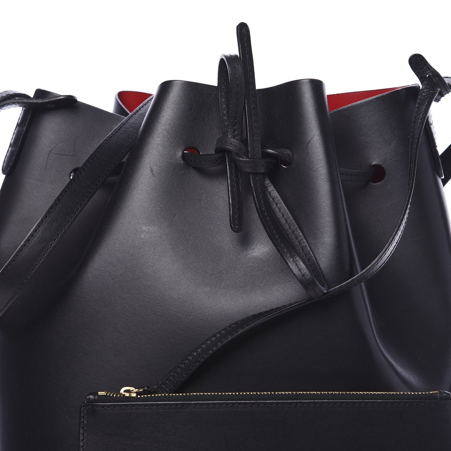 Mansur Gavriel Vegetable Tanned Calfskin Bucket Bag Black Flamma 9 of 9
