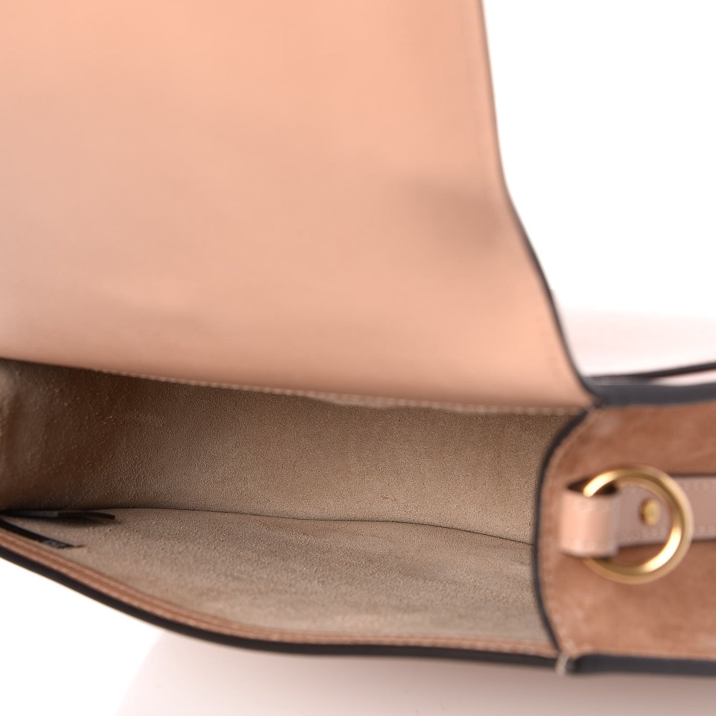 Calfskin Suede Medium Nile Bracelet Bag Biscotti Beige
