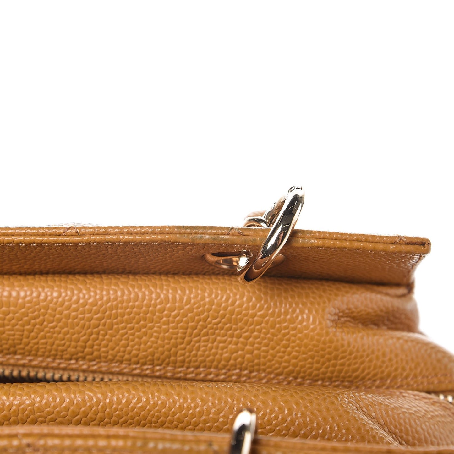Caviar Quilted Petit Timeless Shopping Tote PTT Ochre