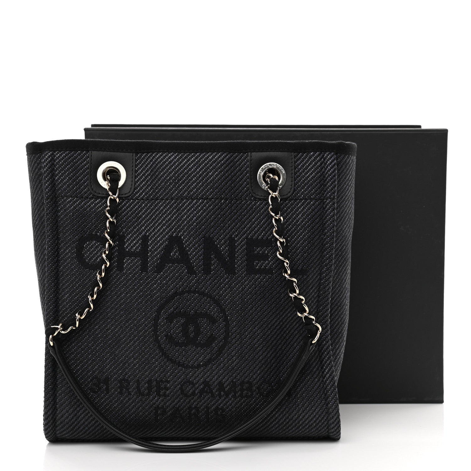 Chanel Lurex Straw Mini Deauville Tote Black 10 of 10