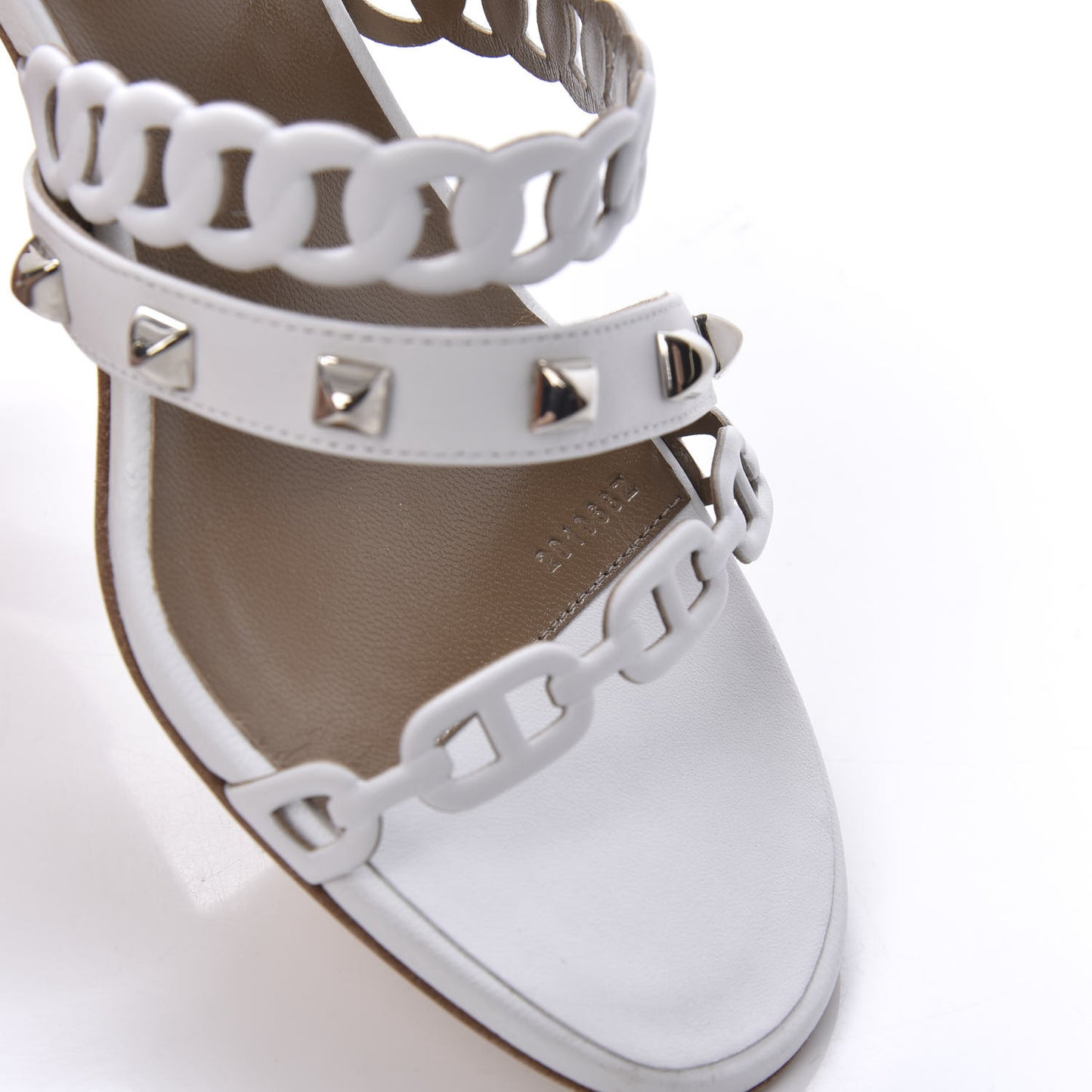 Nappa Studded Ajaccio Sandals 37 Blanc