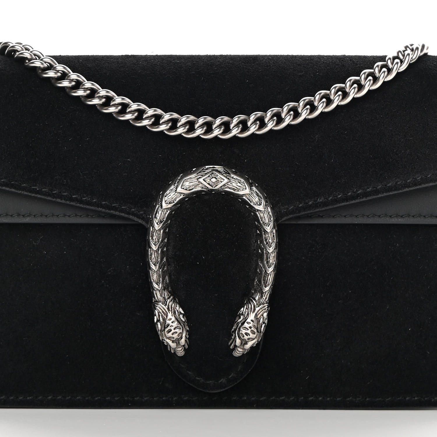 Gucci Suede Super Mini Dionysus Shoulder Bag Black 6 of 11