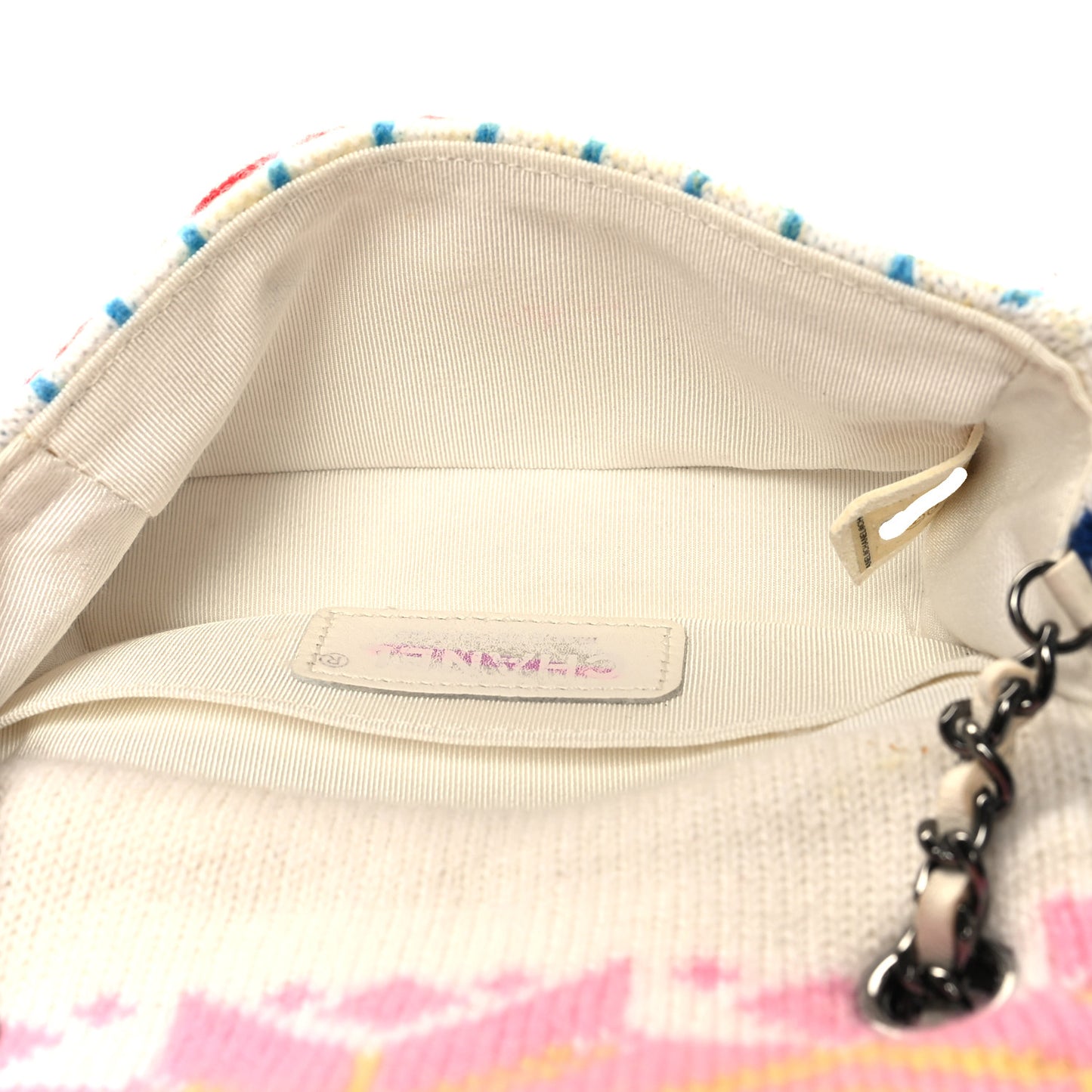 Cashmere Knit Extra Mini Single Flap White Multicolor