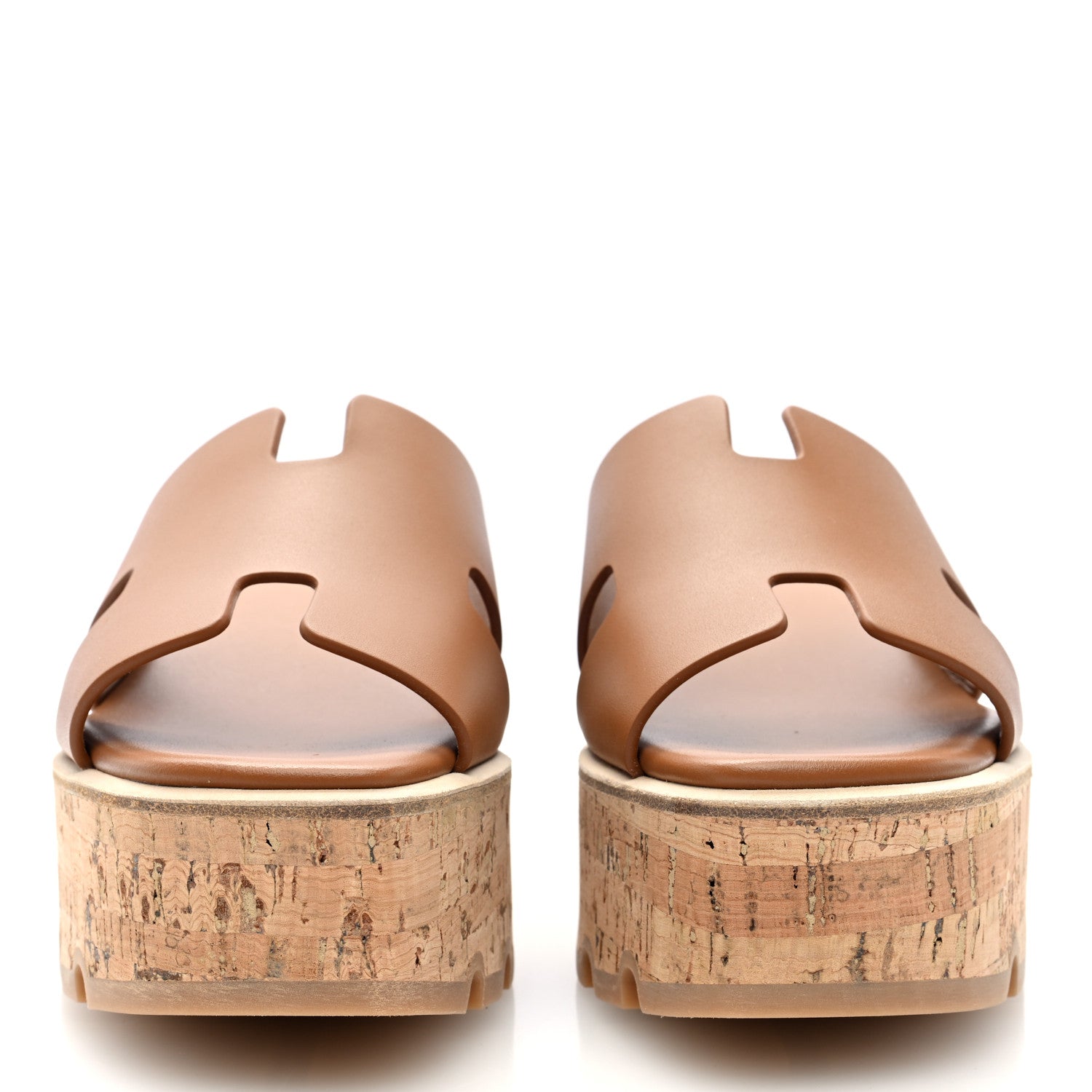 Hermes Calfskin Cork Eze 30 Sandals 38 Marron Glaise 3 of 10