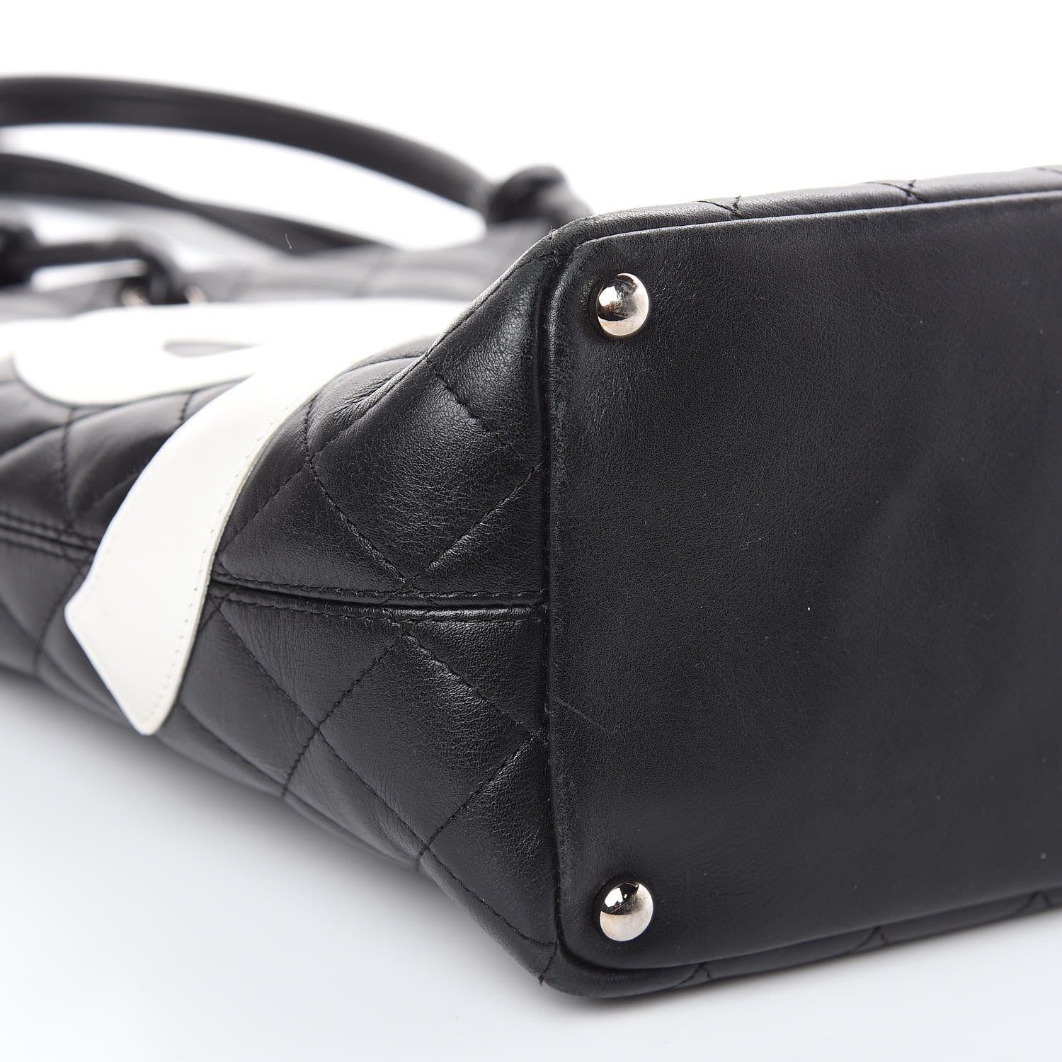 Chanel Calfskin Quilted Medium Cambon Tote Black White 8 of 17