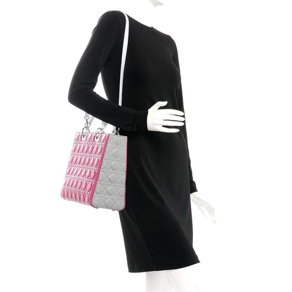 Christian Dior Lambskin Cannage Large Tri-Color Lady Dior Toxic Purple Grey Light Blue 2 of 8