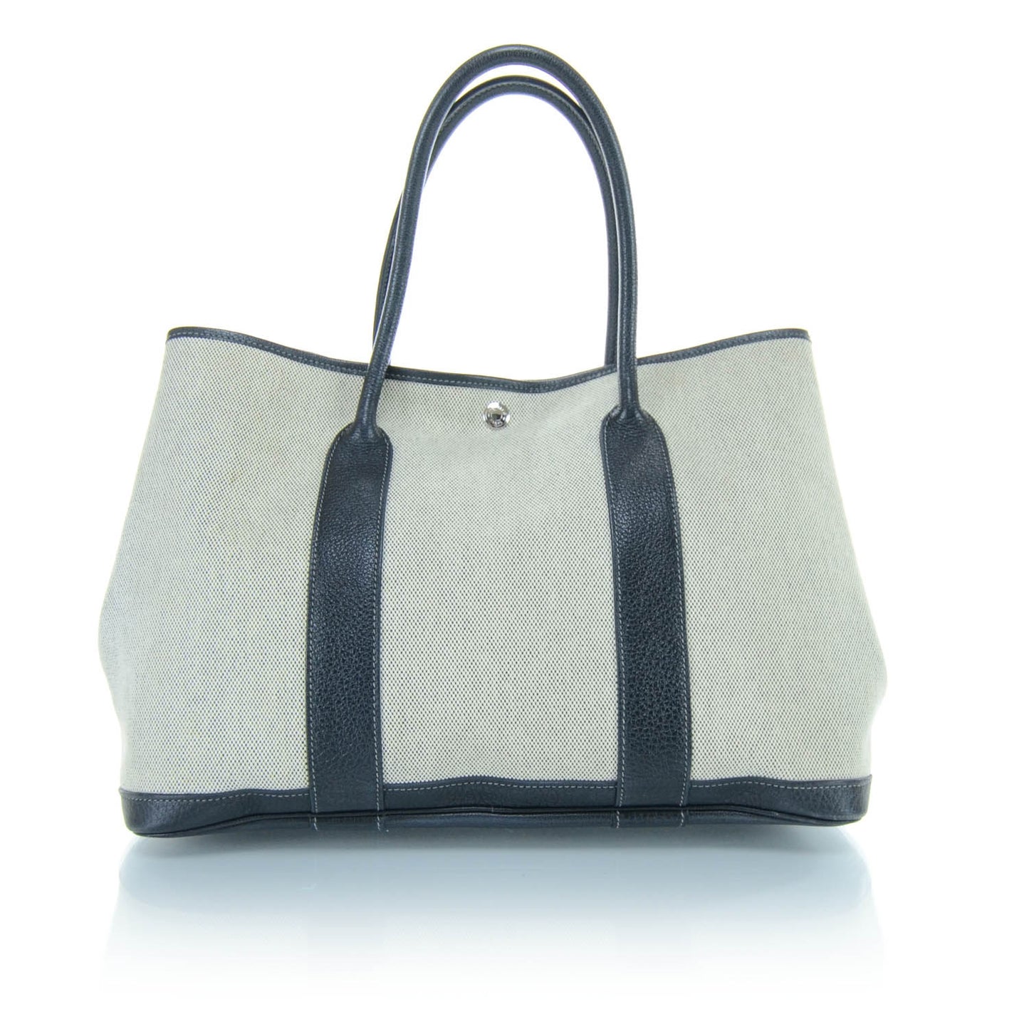 Toile Leather Garden Party MM Tote Black