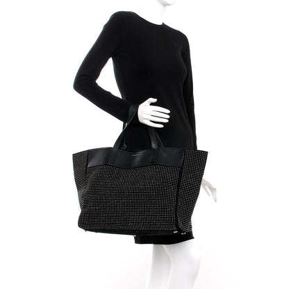 Saint Laurent Calfskin Suede Studded Reversible East West Shopping Tote Black 2 of 11