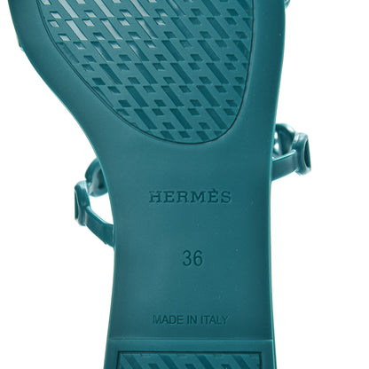 Hermes Rubber Chaine d'Ancre Rivage Sandals 36 Vert d'Ete 7 of 8