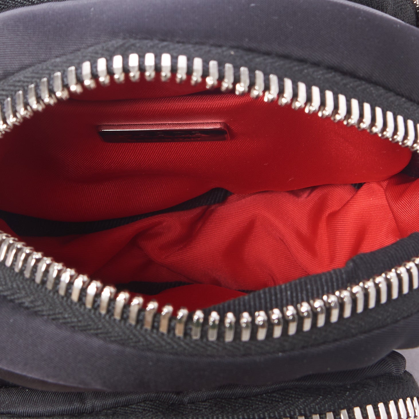 Prada Tessuto Nylon Pocket Small Wristlet Pouch Black Fuoco 6 of 7