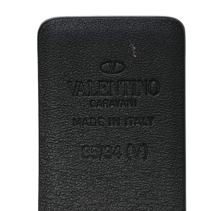 Valentino Garavani Glossy Calfskin VLogo 30mm Belt 85 34 Black 3 of 7