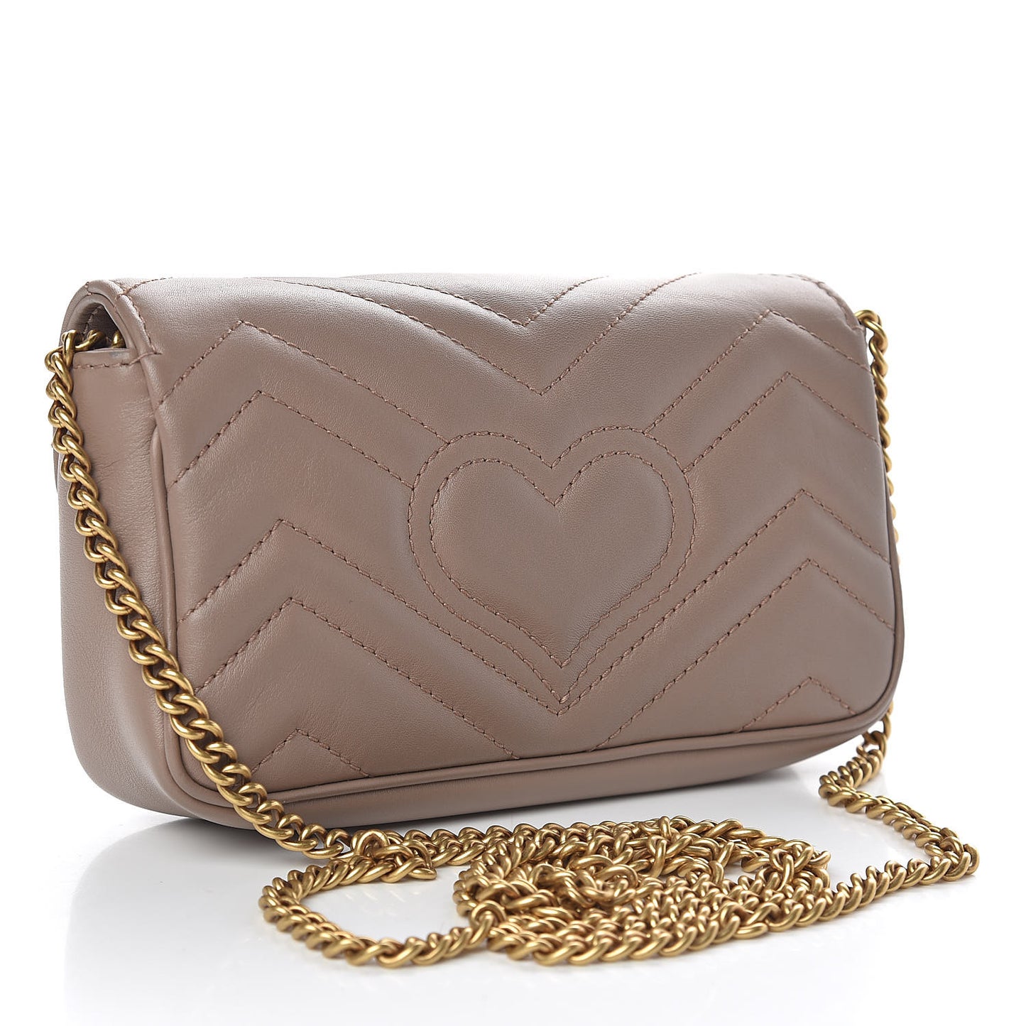 Calfskin Matelasse Super Mini GG Marmont Shoulder Bag Porcelain Rose