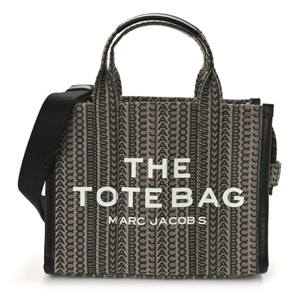 Marc Jacobs Cotton Jacquard Monogram Medium The Traveler Tote Bag Beige Multicolor 1 of 8