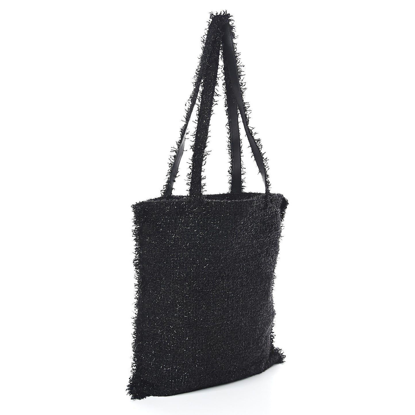 Tweed Resin Strass Large Robot Shopping Bag Black