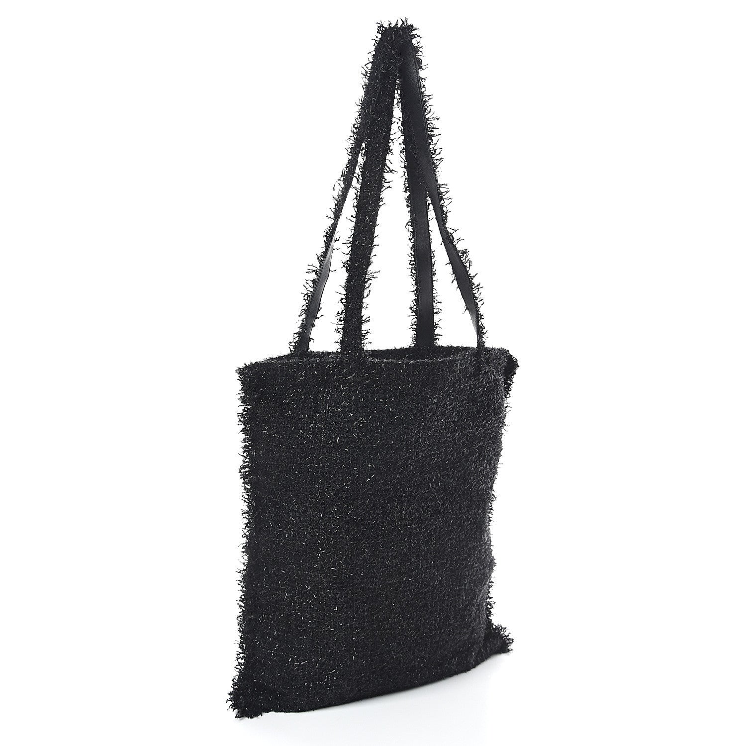 Chanel Tweed Resin Strass Large Robot Shopping Bag Black 2 of 9