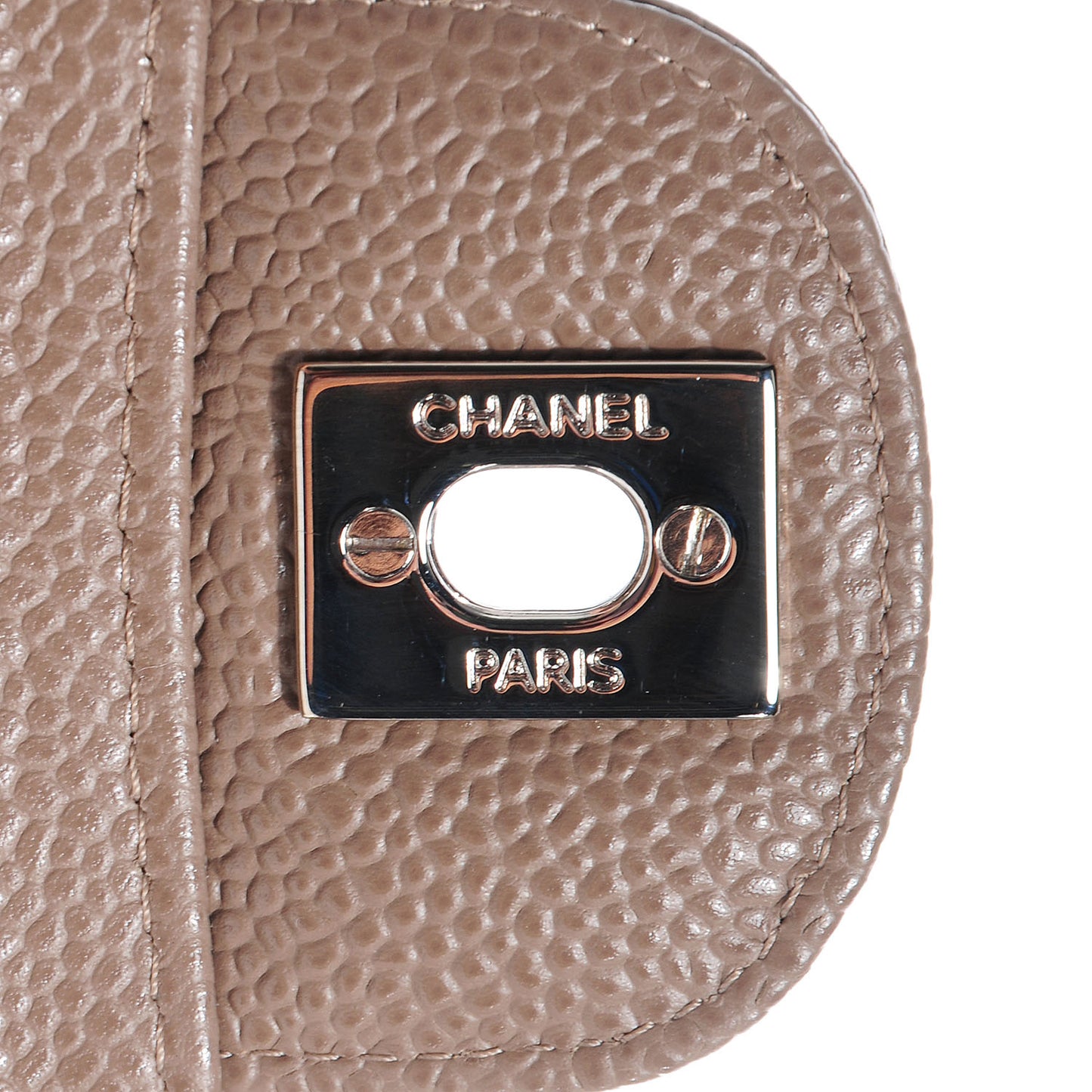 Caviar East West Flap Bag Taupe