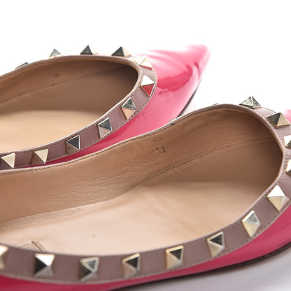 Valentino Garavani Patent Nappa Rockstud Ballerina Flats 38 Framboise Poudre 15 of 21