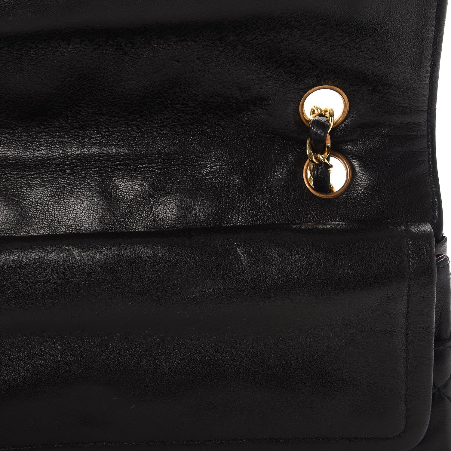 Chanel Lambskin Quilted Medium Double Flap Black 12 of 13