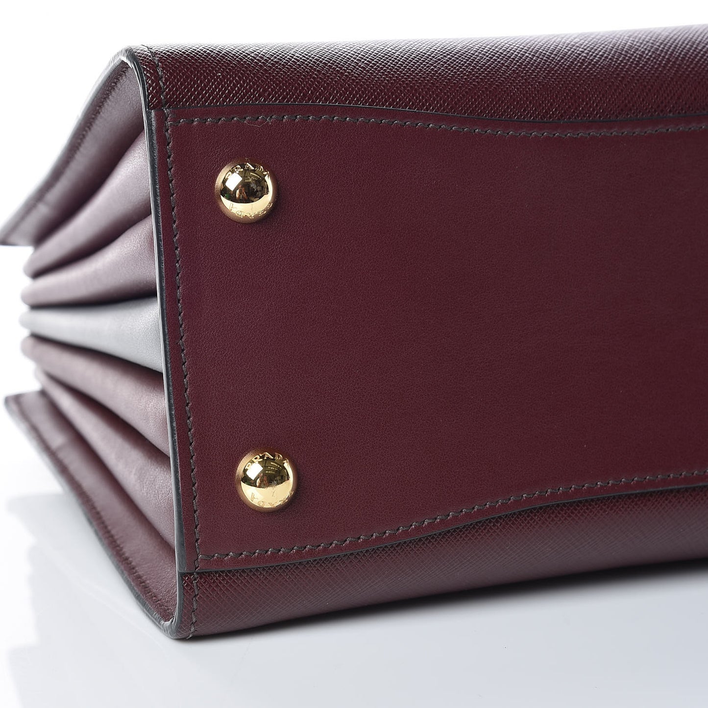 Saffiano City Calfskin Small Bibliothèque Top Handle Granato Marmo