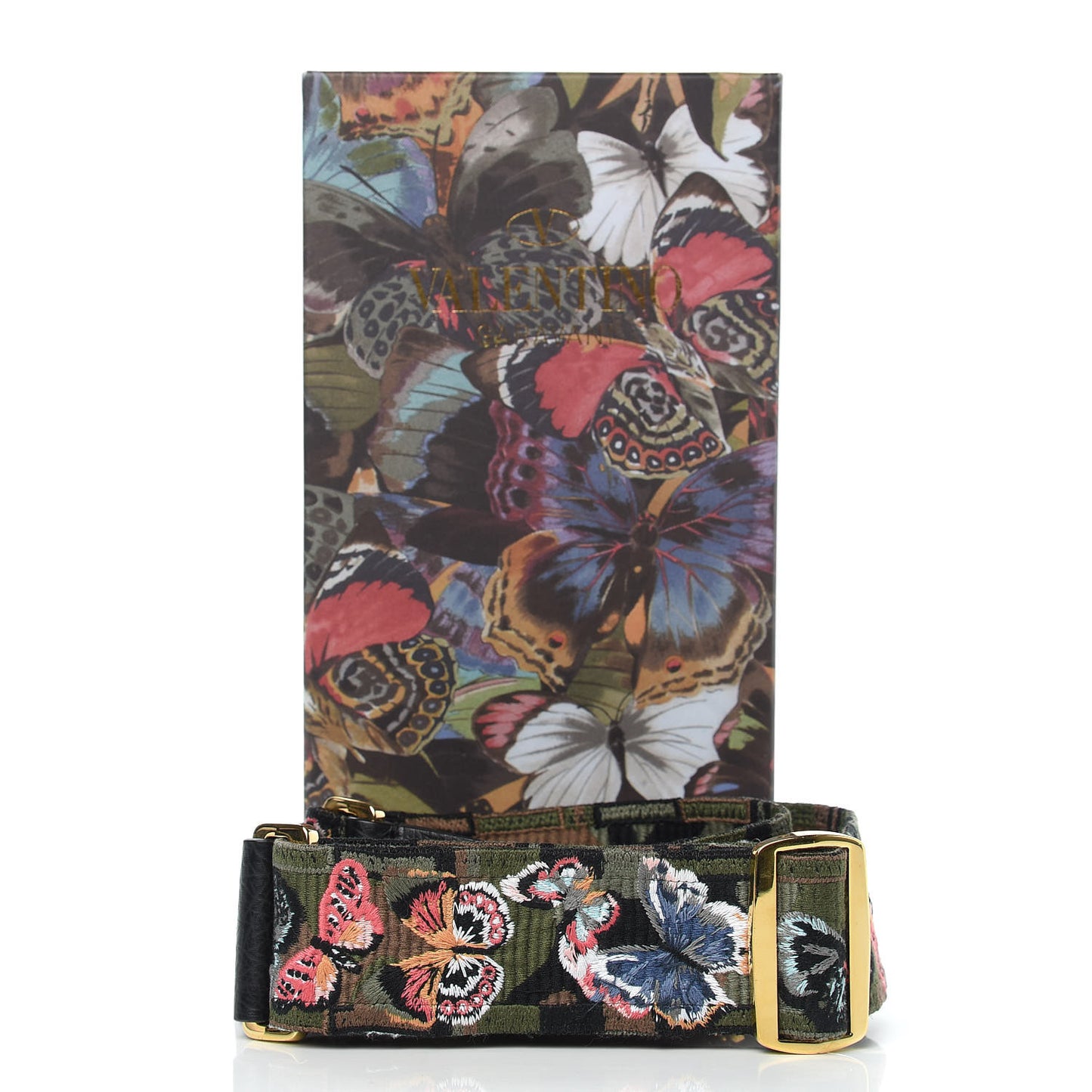 Canvas Camubutterfly Rockstud Guitar Strap Multicolor