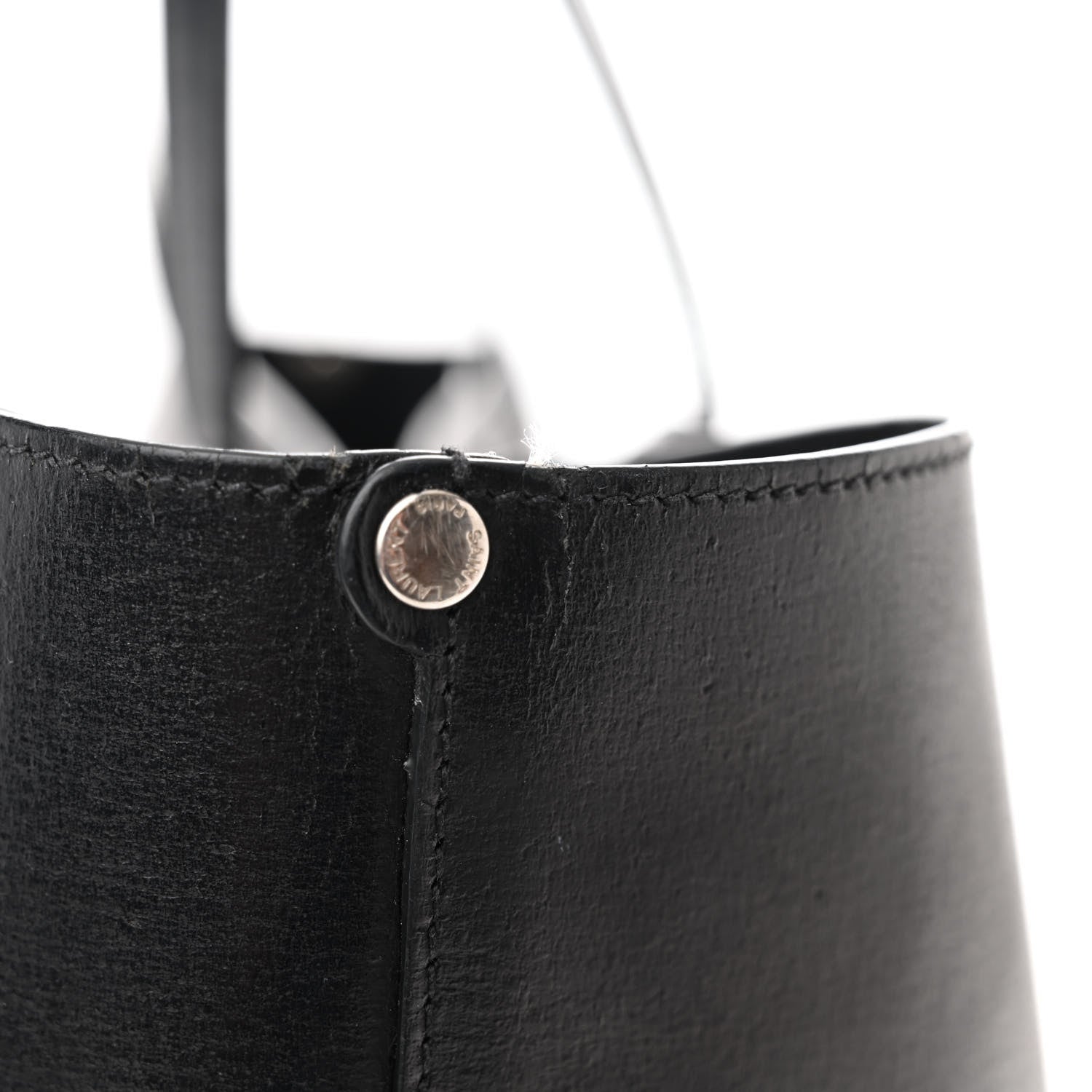 Saint Laurent Vintage Calfskin Perforated East West Shopping Tote Black 17 of 21