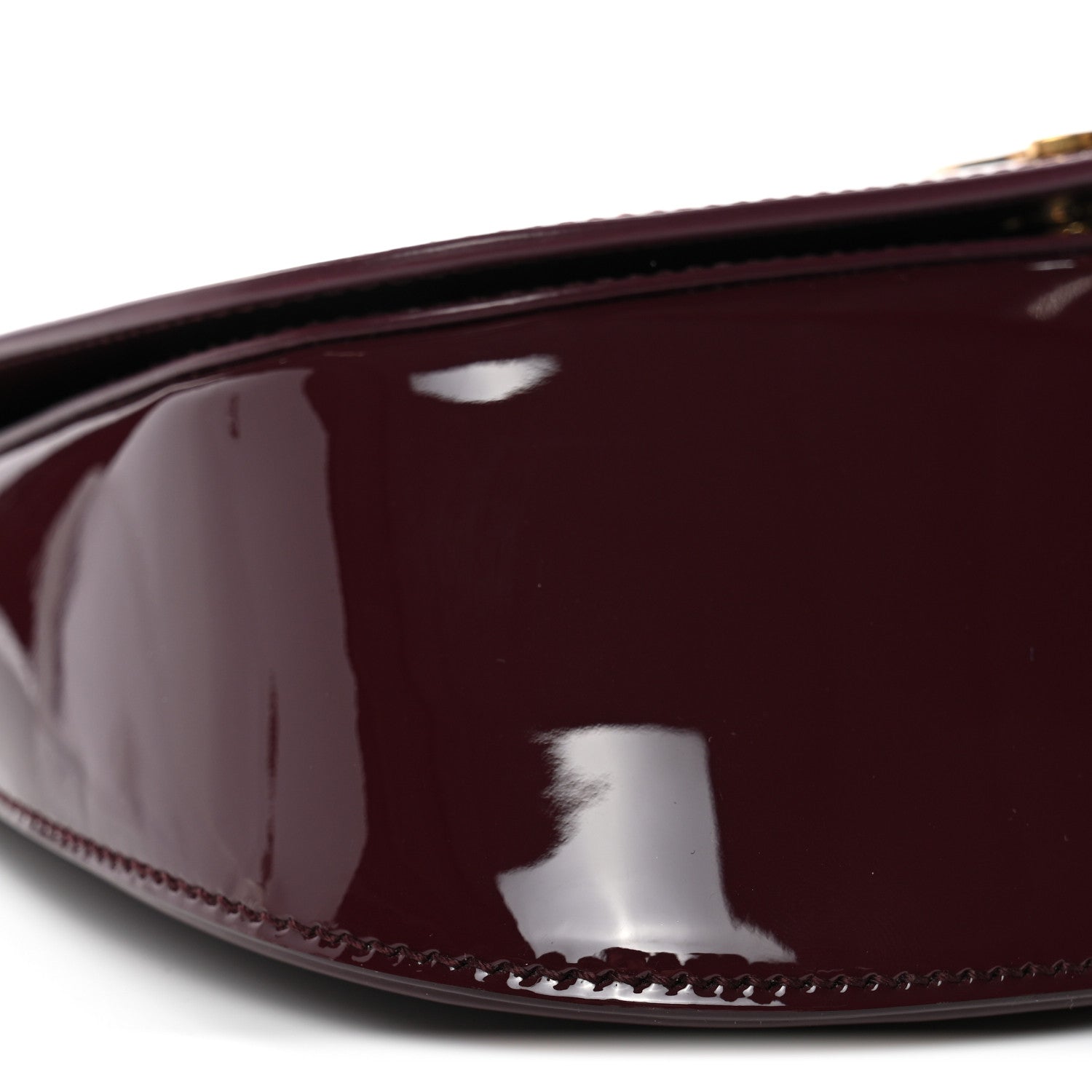 Saint Laurent Patent Calfskin Mini Voltaire Top Handle Bag Dark Wine 9 of 12