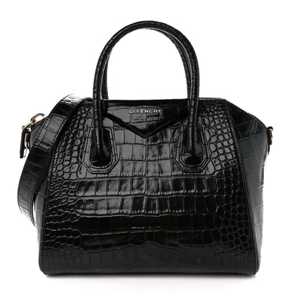 Givenchy Calfskin Crocodile Embossed Small Antigona Black 1 of 10
