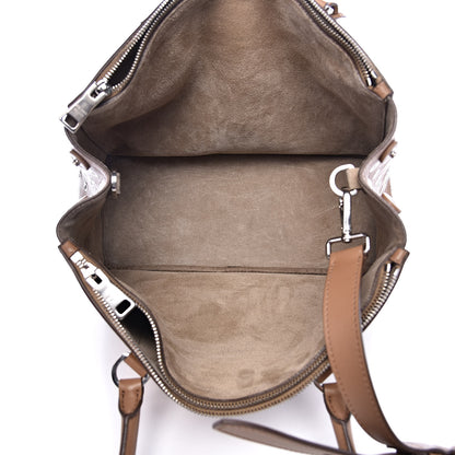 Prada City Calf Grommet Medium Double Zip Tote Caramel 5 of 13