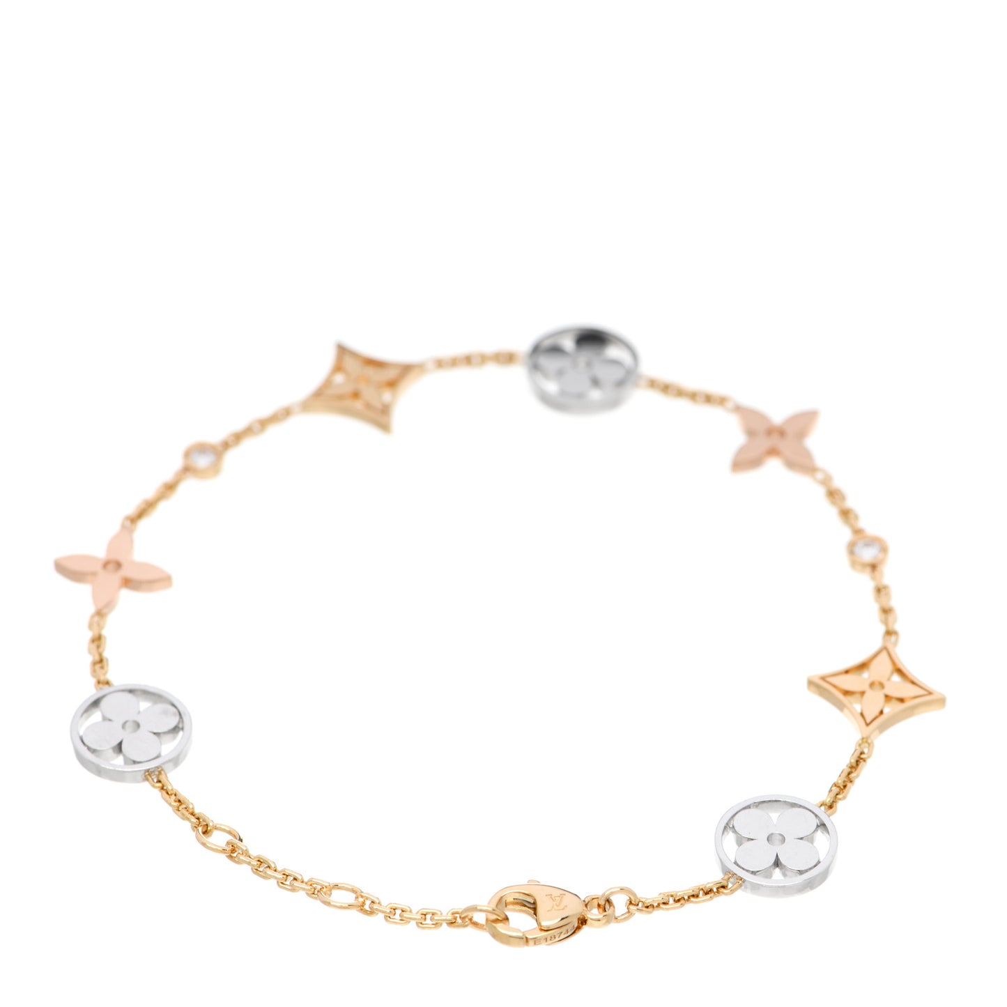 18K Yellow White Pink Gold Diamond Idylle Blossom Bracelet