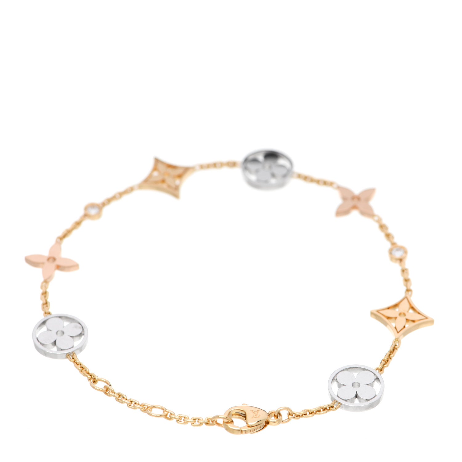 Louis Vuitton 18K Yellow White Pink Gold Diamond Idylle Blossom Bracelet 2 of 3