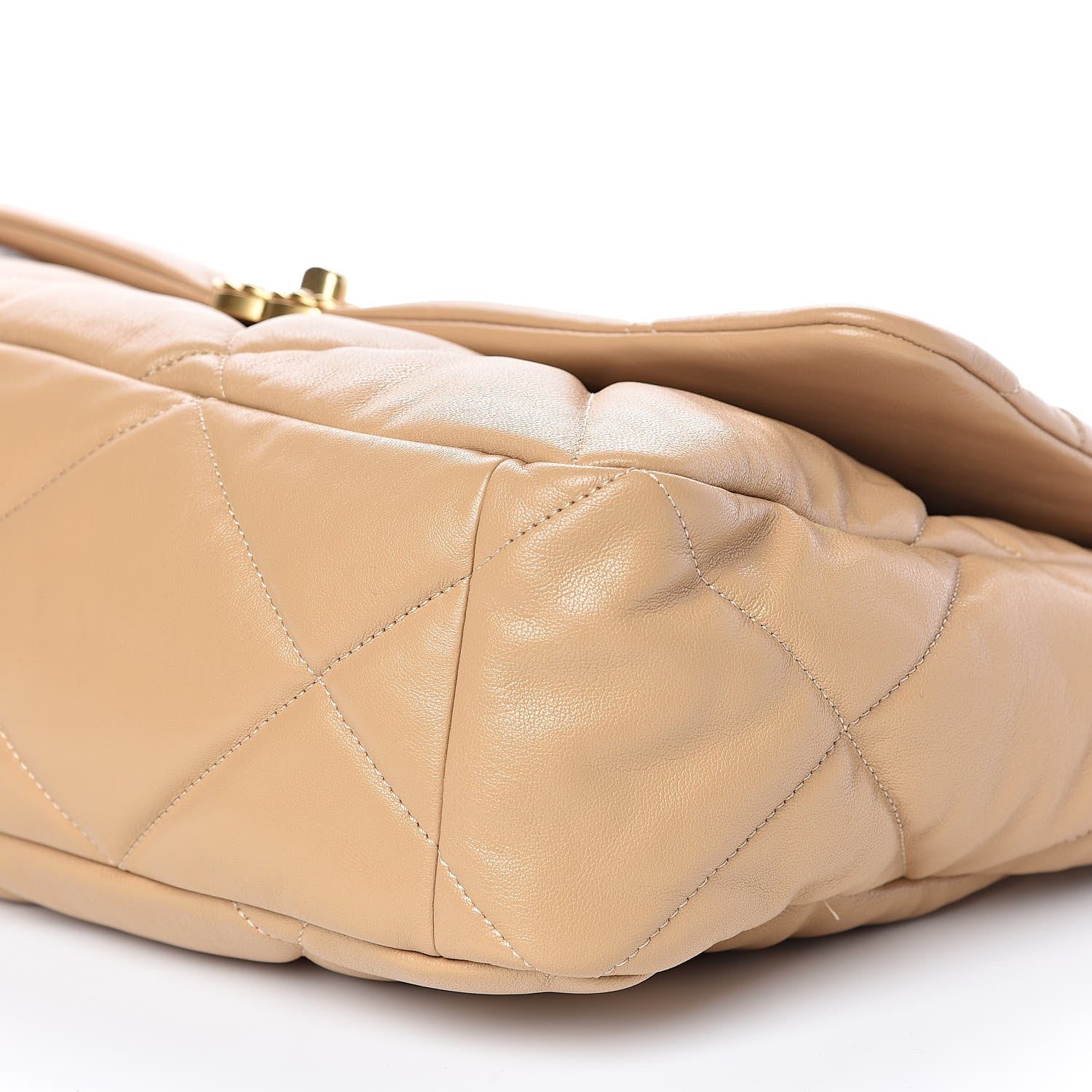Chanel Lambskin Quilted Maxi 19 Flap Dark Beige 9 of 11