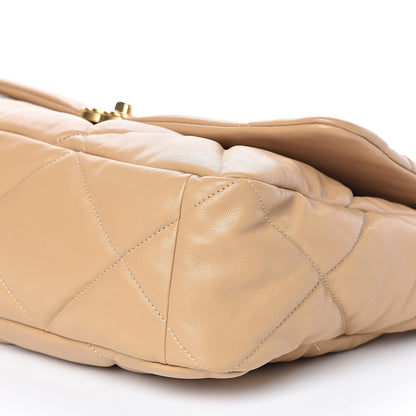 Chanel Lambskin Quilted Maxi 19 Flap Dark Beige 9 of 11