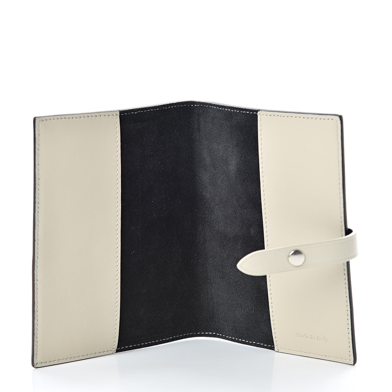 Celine Grained Calfskin Strap Passport Cover Black Chalk 5 of 9