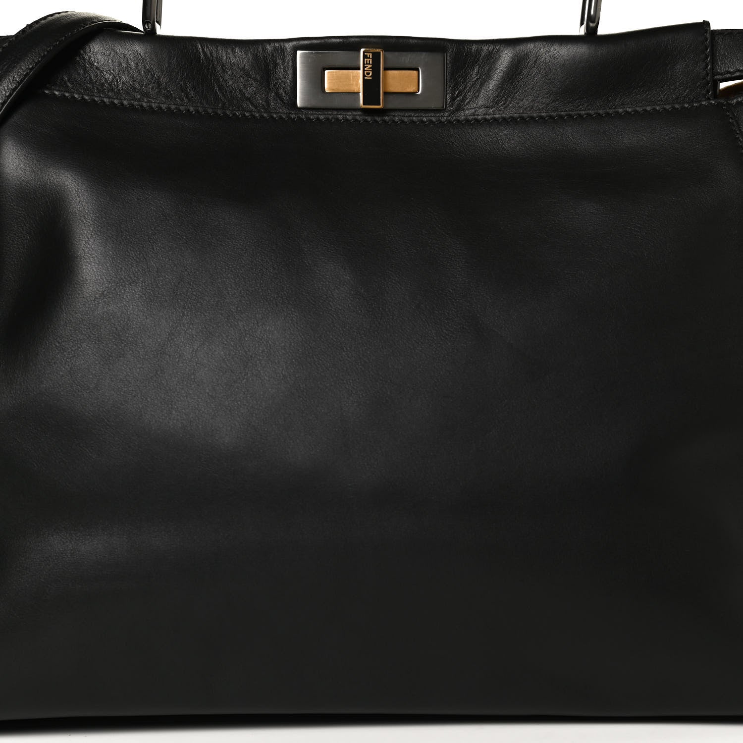 Fendi Calfskin Calf Hair Leopard Print Large Peekaboo Iconic Satchel Black 9 of 14