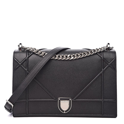 Christian Dior Grained Calfskin Large Diorama Flap Bag Black 1 of 12