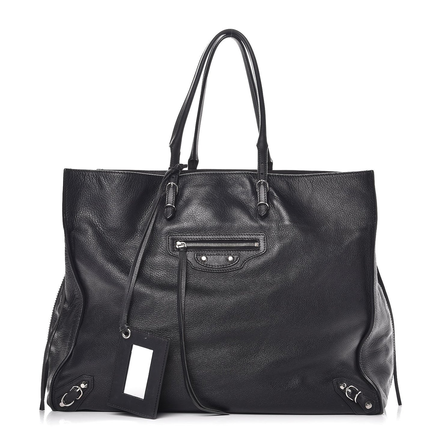 Supple Calfskin Papier A4 Zip Around Tote Black