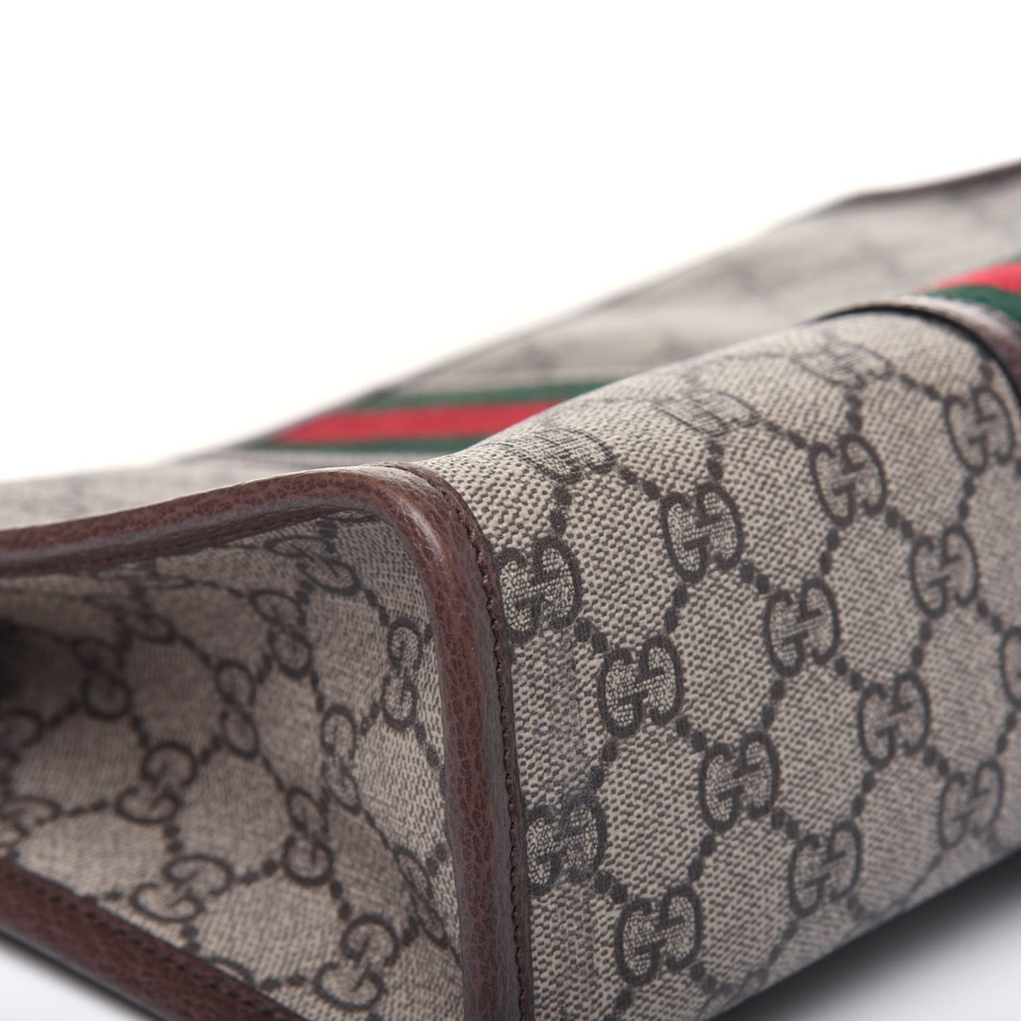 GG Supreme Monogram Web Toiletry Case Brown