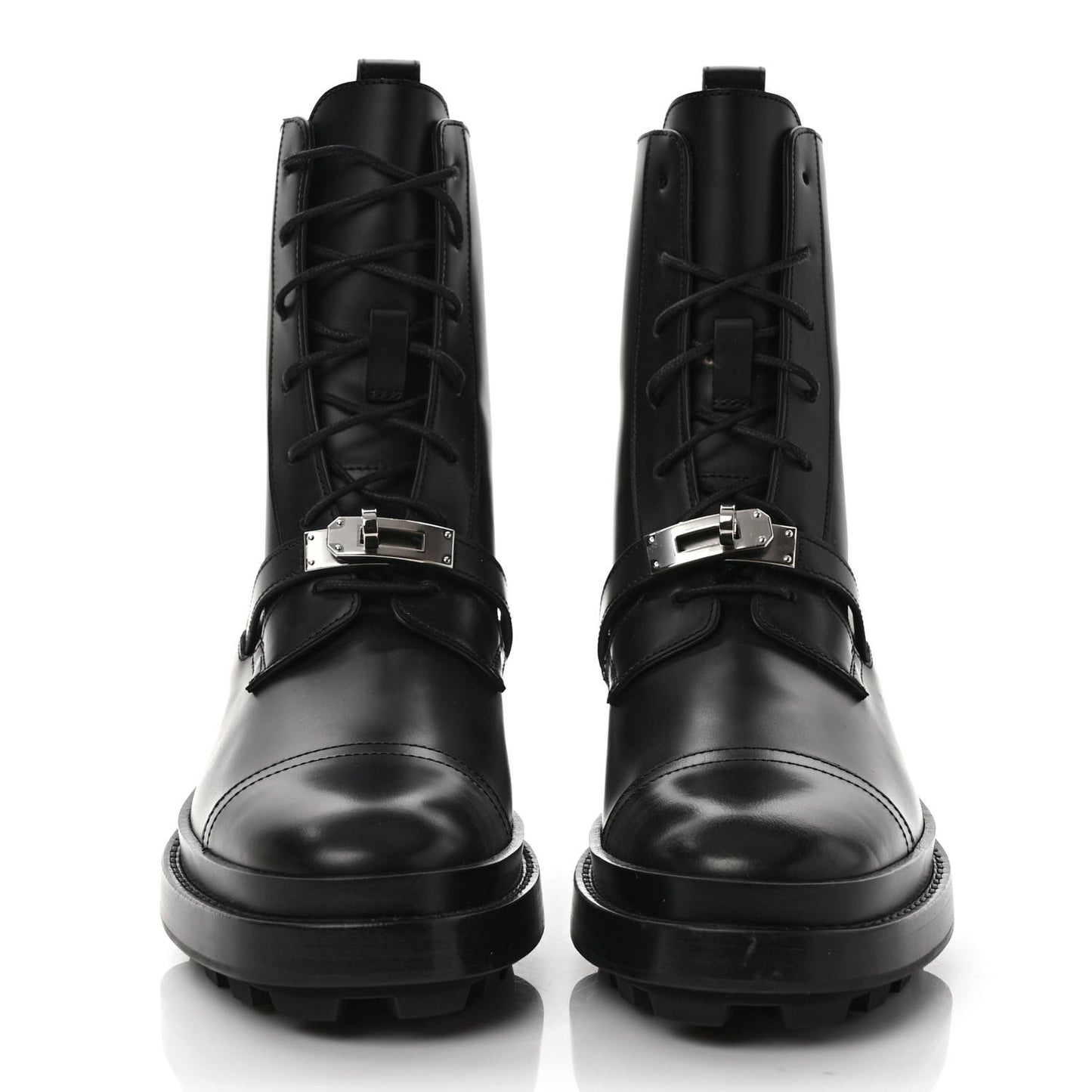 Glossed Calfskin Funk Ankle Boots 38.5 Black