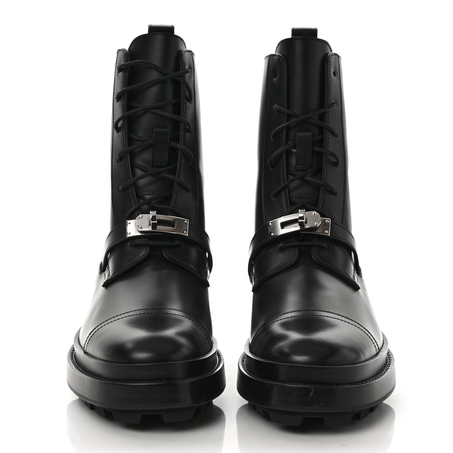 Hermes Glossed Calfskin Funk Ankle Boots 38.5 Black 2 of 8