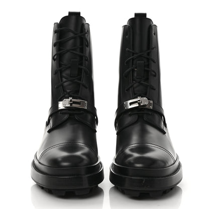 Hermes Glossed Calfskin Funk Ankle Boots 38.5 Black 2 of 8