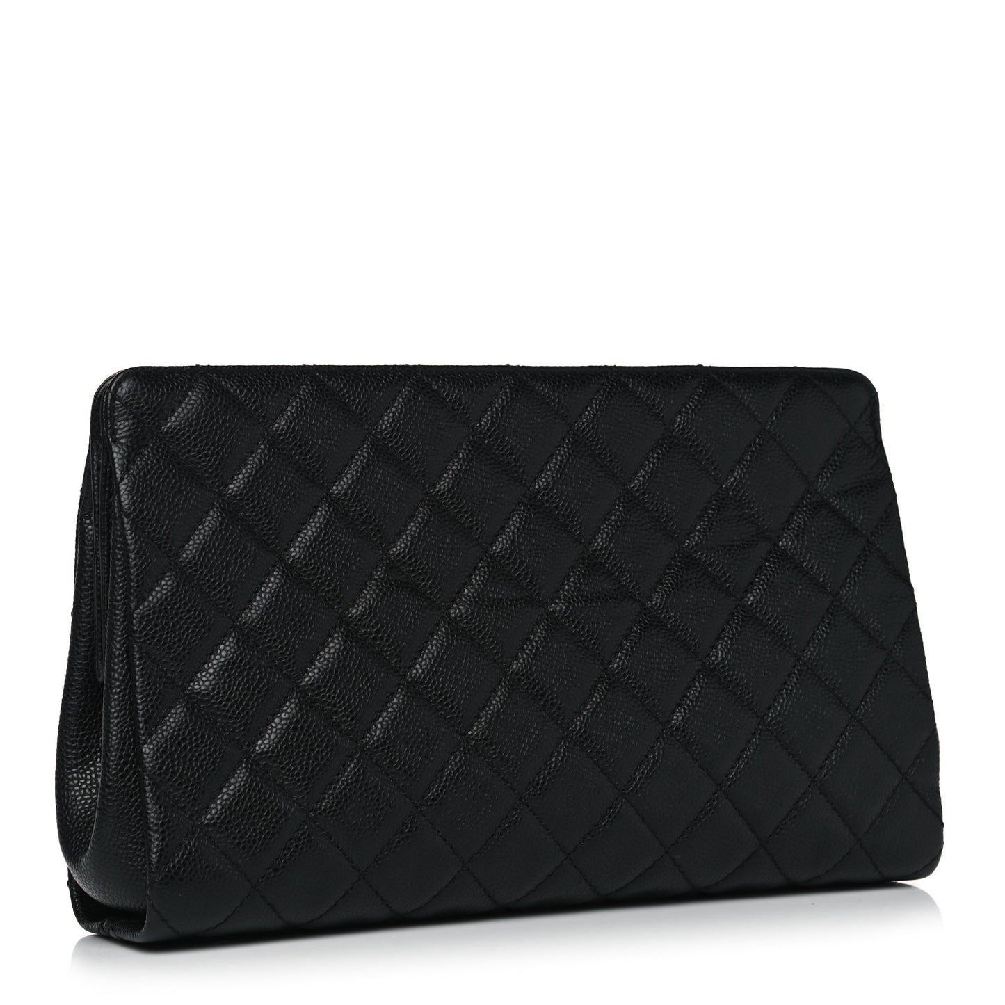 Caviar Quilted CC Large Clutch Black