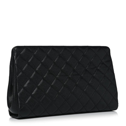 Chanel Caviar Quilted CC Large Clutch Black 3 of 15