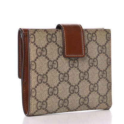 Gucci GG Supreme Monogram French Flap Wallet Brown 3 of 8