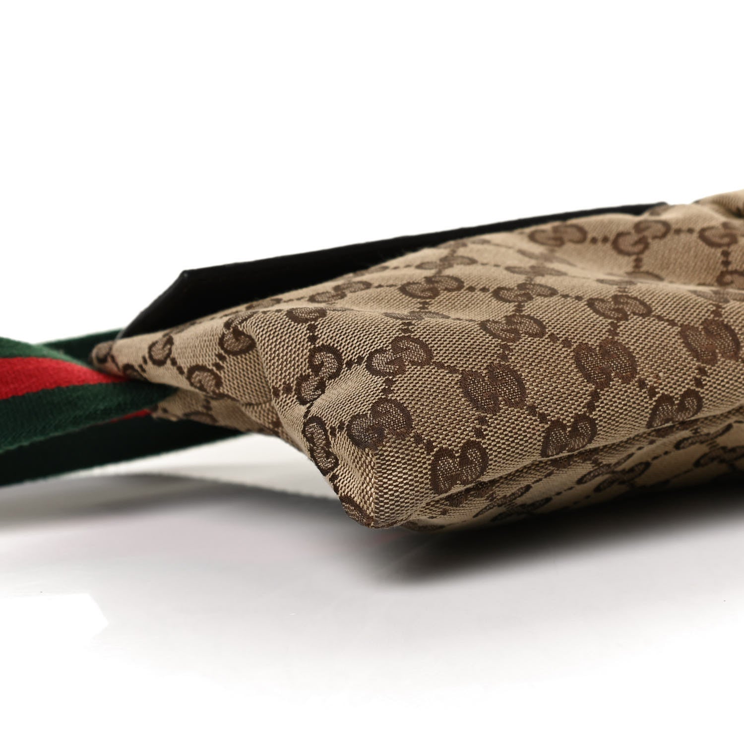 Gucci GG Monogram Web Double Pocket Belt Bag Dark Brown 10 of 11