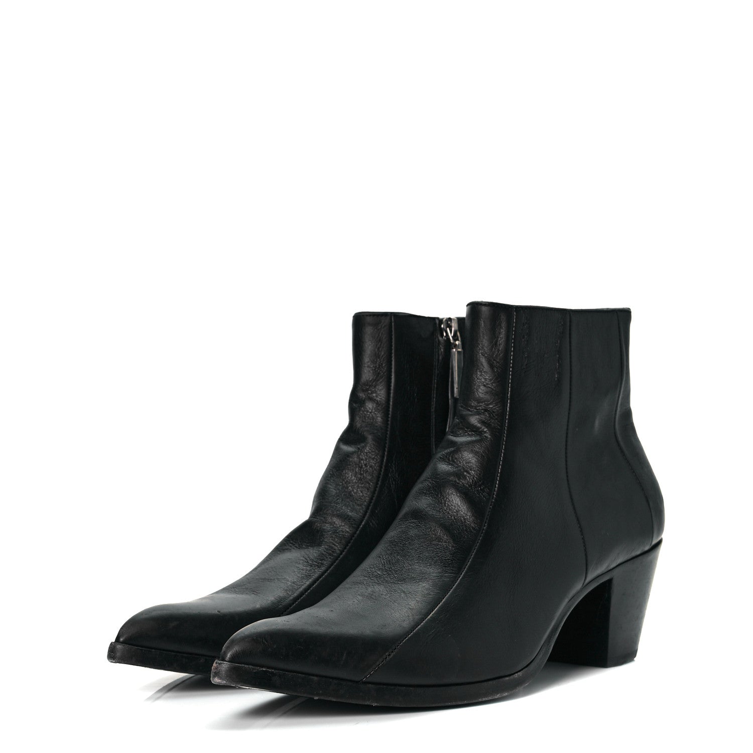 Saint Laurent Calfskin Finn 60 Ankle Boots 40 Black 3 of 11