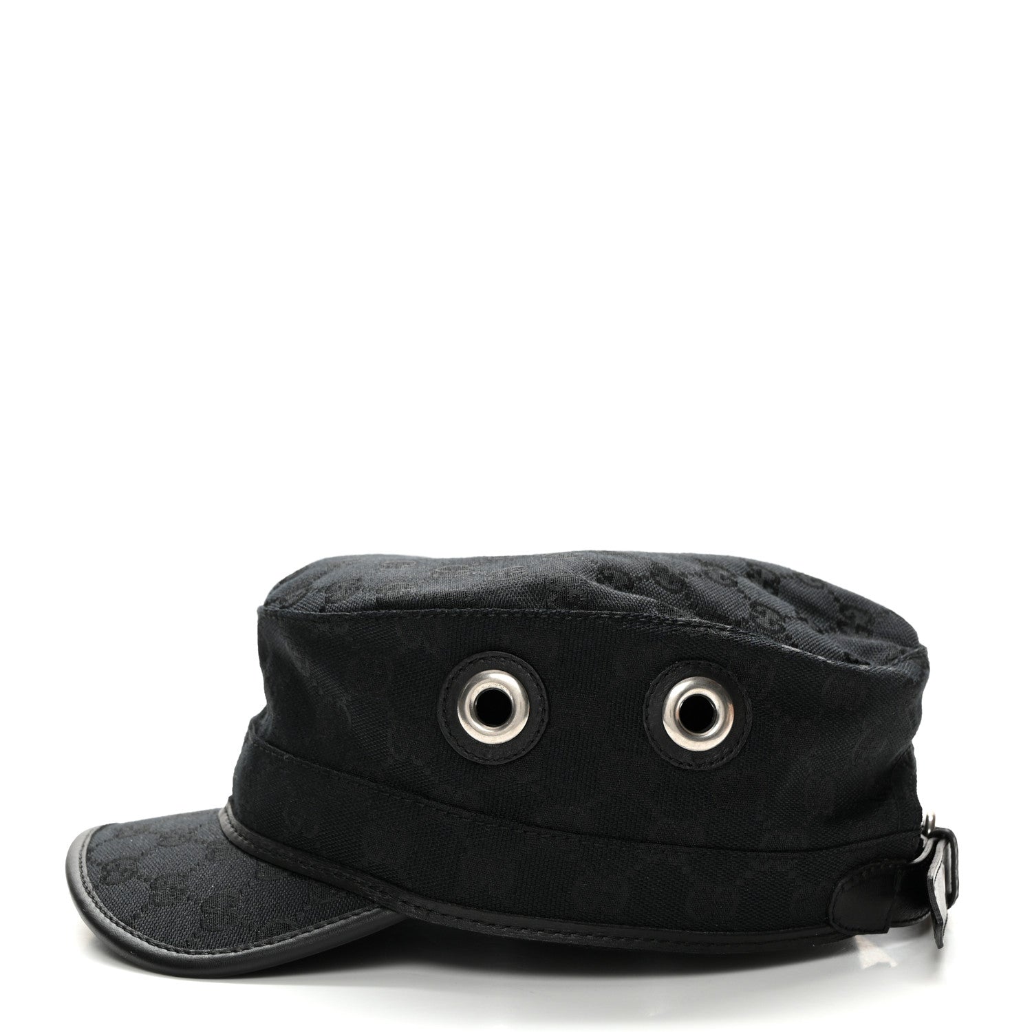 Gucci Monogram Canvas Military Hat S Black 4 of 9