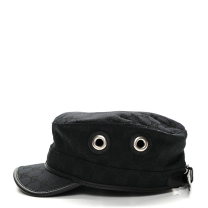 Gucci Monogram Canvas Military Hat S Black 4 of 9